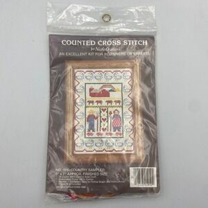 Vintage 1985 Nicole Creations Country Sampler Counted Cross Stitch‎ Kit 1910 New